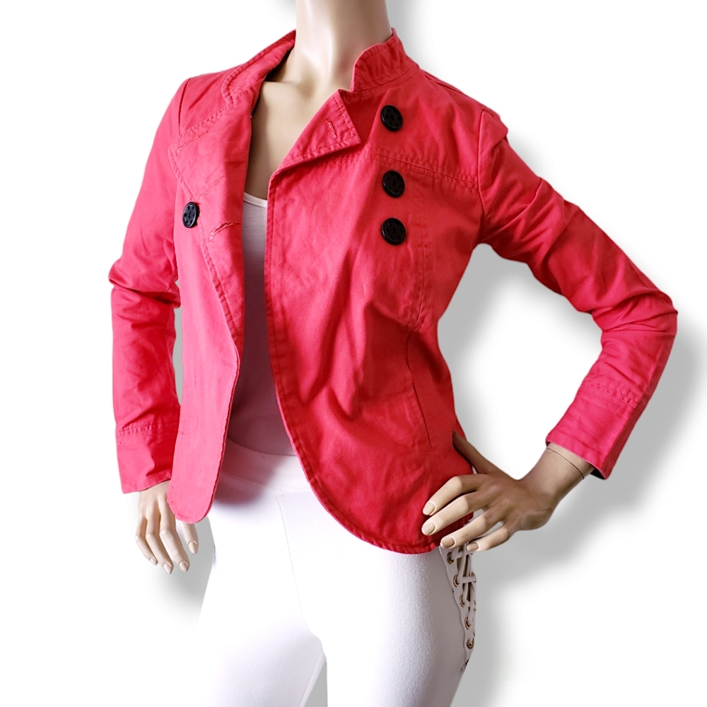 Volcom Red Cropped Peacoat Jacket